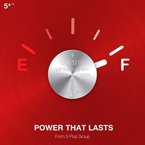 5Plus 5 Pcs CR2016 DL2016 2016 ECR2016 3V Lithium Coin Cell Battery Mercury-free Long Life Strong Power 3 Volt Lithium Flat Batteries for electronic devices Watch household items car remote key