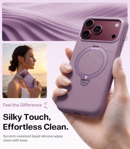 TORRAS for iPhone 18 Pro Max Case Silicone, 360 Magnetic Stand Purple 6.9'' - image 2