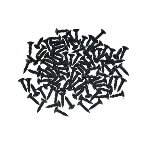 Dopro 100-Pack 6mm Head Diam. Phillips Head Stainless Steel Guitar Bass Pickguard Screws Tremolo Cover Backplate Stainless Steel Mounting Screws Black