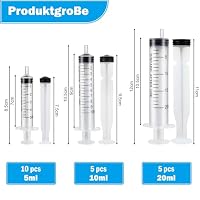 20 Stück Spritze 3 Spezifikationen (5ml/10ml/20ml) Unabhängige Verpackung Spritzen set Ohne Nadel Kunststoff Injektionsspritze Dosierspritze für Tierhaltung Kosmetik Parfüm und Pflanzenbewässerung – Ansicht 2