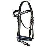  Harry\'s Horse Kombinierte Trense Stout! Blue Minishetty + Shetty Leder schwarz (Minishetty)