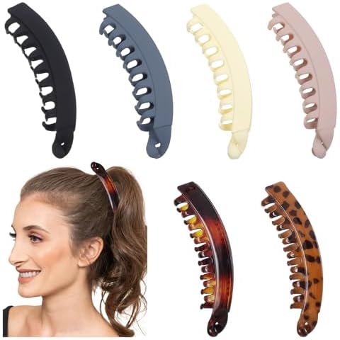 JIYIN 6 PCS Large Banana Hair Clips Cover