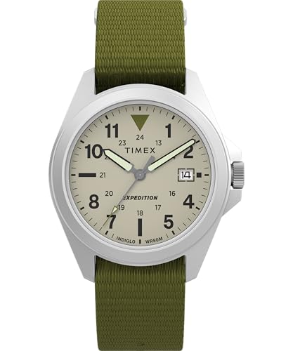 Montre Unisexe 36 mm Timex Expedition TW4B32500 avec cadran naturel et boîtier argenté