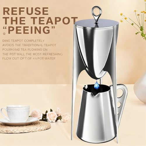 Juego de infusor de té de acero inoxidable 304 con diseño de sifón, base de trípode, incluye tetera de 250 ml y taza Fairness de 500 ml para experiencia de degustación de té