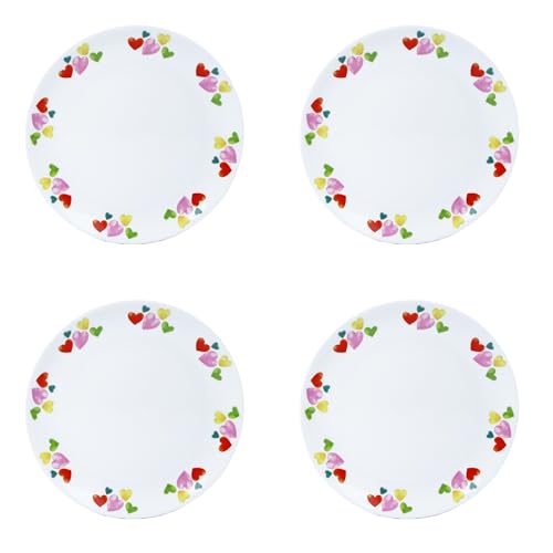 LJIMICAORO 8 Inch Bone China White Heart Salad Plates