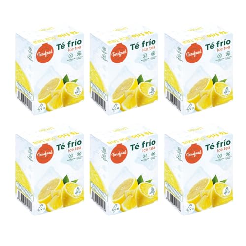 Té Frío Limón en Polvo | Pack de 6 Unidades | Sin Azúcar Añadido | Sin Aspartame | 12 Sobres | Bebida Refrescante Instantánea | Torafood