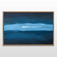 Framed Canvas Wall Art Abstract Ocean Seascape Canvas Prints Home Artwork Decoration for Living Room,Bedroom - 16x24 inches