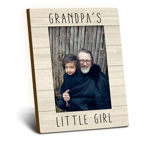 Foyoulame Grandpa Gifts Picture Frame 4x6 Grandpa Wooden Picture Frame Christmas Fathers Day Birthday Gifts for Grandpas from Granddaughter Grandpas Girl Decorative Photo Frames for Desk Decor