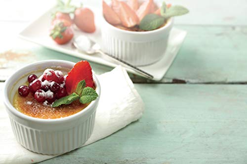 Crème brûlée Set Chicago Metallic mit Ramekin Rack und 4 Keramik Ramekins