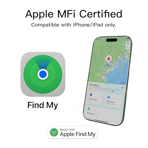 【2 Pack】 OMNIGEARI 2025 New Wallet Tracker Card for Apple Find My (iOS Only) [Apple MFi Certified] 0.07 inch Super Slim 1 Year Battery Bluetooth Smart Finder GPS Item Locator for iPhone iPad by OMNIGEARI - Image 8