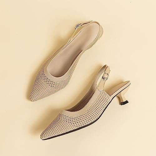 Image of youngshow Women's Slingback Kitten Heels for Work
