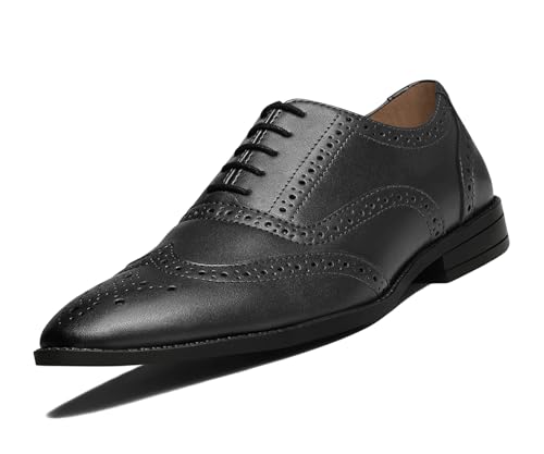Image of LOUIS STITCH Men's Formal Lace-up Oxford Shoes | Solid Design | Ideal for Formal, Business Casual, and Parties (LSRGBGJB-)