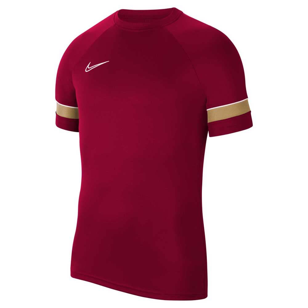 Nike Men's Academy 21 Training Top T-Shirt, Mens, T-Shirt, CW6101-677, Team Red/White/Jersey Gold/White, S
