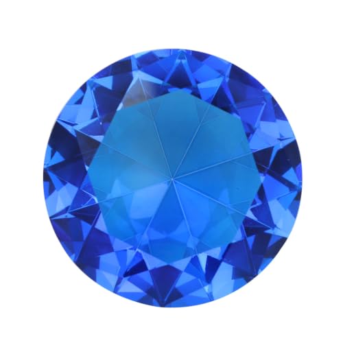 Gemas artificiales azules de cristal de 60mm con diseño elegante para ambiente romántico