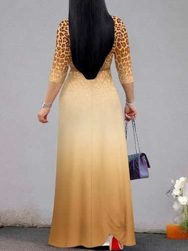 Image of PinkPatty Plus Size Dresses for Curvy Women V Neck Flowy Long Sleeves Wrap Maxi Dress Travel Vacation Outfits