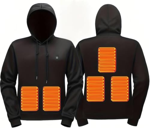 Image of Unisex Heated Hoodie for Men Women Heated Sweatshirt Warm USB Electric Outdoor Winter Puffer Jacket with No Battery