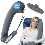 Travelrest Cuscino da viaggio per collo e corpo, gonfiabile, salvaspazio, per dormire su voli lunghi, per viaggiare in auto e autobus, colore: grigio
