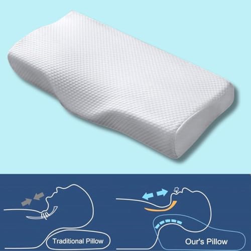 Image of Anti snoring Cervical Pillow for Neck Pain | 2 Years Warranty | for Spondylitis Neck & Shoulder Pain, Orthopedic Memory Foam Pillow for Sleeping, Regular Size - White - Pack of 2