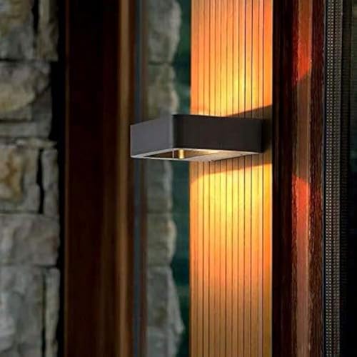 LUSTORM 1 LED Außenwandleuchten wasserdichtes IP65 schwarzes Aluminium 7W netzbetriebene Außenveranda Lampenhalterung für Haus Hinterhof Gehweg, Wandlampenbeleuchtung, dekorative Flurgarage