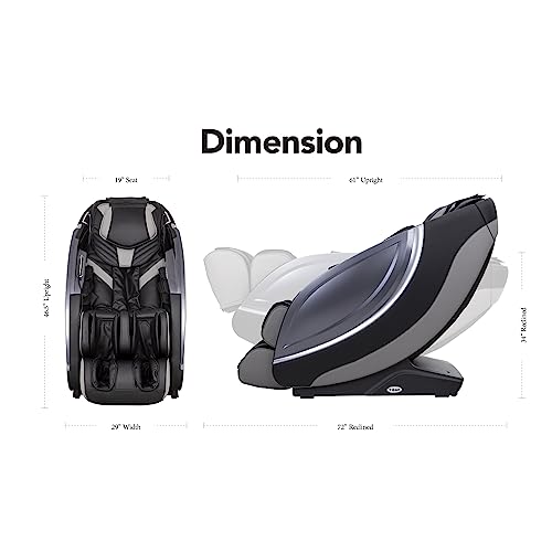 Osaki Titan Pro 3D Cascade Massage Intelligent Voice Control Full Body Reclining Zero Gravity Heated Massage Chair With Specialized Foot Roller And Minimum Doorway Size 29" 3D Massage Chair (Black) #TOP1