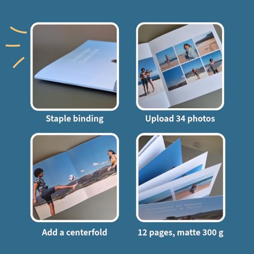 Miniatura 3 de Happiedays - Álbum De Fotos Personalizado Formato Cuadrado: 21 X 21 - Libreta De Tapa Blanda Con Encuadernación De Grapas