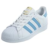 adidas Originals adidas Superstar Foundation (Kids), White / Light Blue-gold, 7 Big Kid