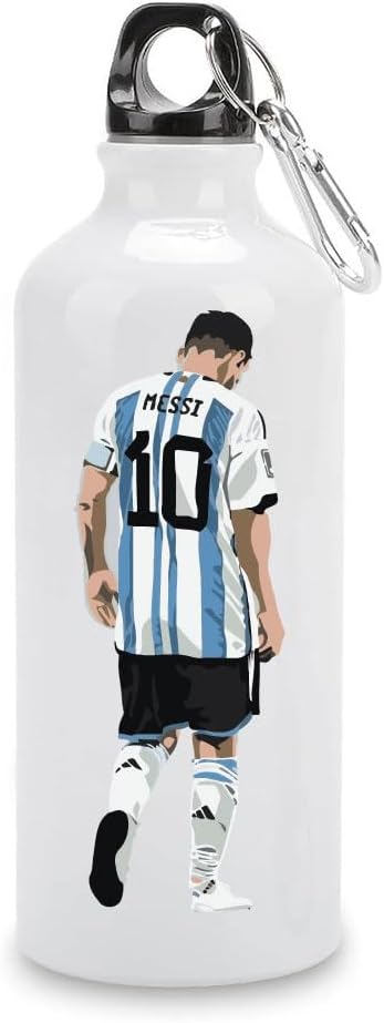 Football Super Hero Messi WaterFlask Bottle - Gift for Sport fans - Aluminum Insulated Sports Water Bottle 700ml (Design 2)