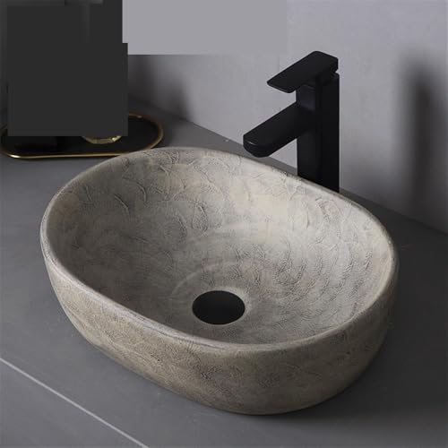 Lavabo de encimera retro con acabado artesanal para baño e interior 6