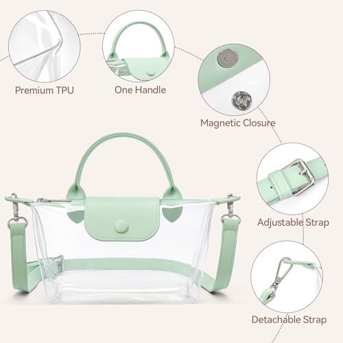 Image of BOSTANTEN Clear Bag for Stadium Approved Crossbody Purse Handbags for Concerts Sports Events