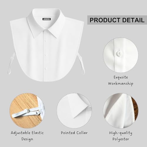 Fake Collar Detachable Dickey Collar for Women & Girls | White Half Shirt Faux Collar for Sweaters, Dresses, & Blouses | Peter Pan False Dicky Collar for a Polished Look2