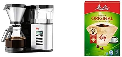Melitta Aroma Elegance, 1012-01, Filter Coffee Machine with Glass Jug, Black/Brushed Steel