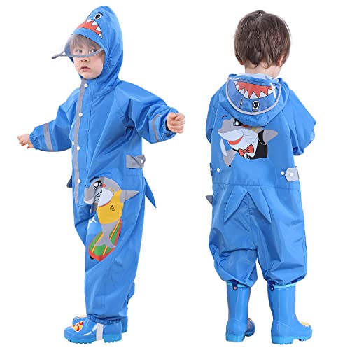 Enfants Imperméable - Garçons Filles Combinaison de Pluie Manteau de Pluie Motif de Dessin Animé Mignon Veste de Pluie Légère Onesie Vêtements de Pluie 2-8 Ans Cover