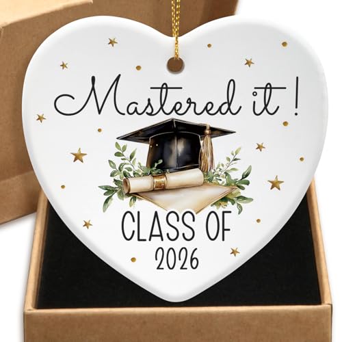 Masters Degree Graduation Gifts for Son Her Him Ceramic Ornament Mastered It Class of 2026 Graduation Gifts Men Women Friend Masters Degree Graduation