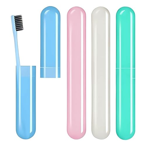 Image of Milap CreationsToothbrush Container, Cover, Holder, Case for Adults and Family- Pack of 4 | Tooth Brush Travel Covers, Portable Toothbrush Container for Trip | Anti Bacterial Toothbrush Case Box