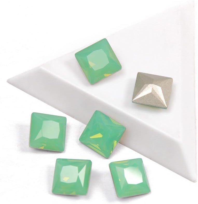 Top Fancy Rhinestone Pacific Opal Color Square Shape Popular Stone Nail Art Glass Gems Stones 3D Beads