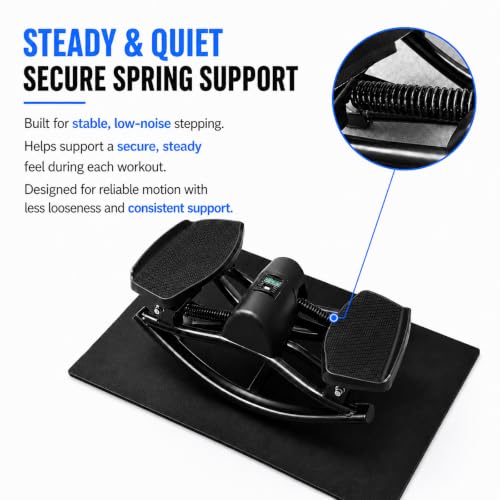 Image of Rock Stepper - Steppers for Exercise at Home, Portable Stepper Side to Side with Digital Display & Resistance Bands, 330 LBS Capacity Full Body Workout Low-Impact Knee-Friendly 3D Stair Stepper