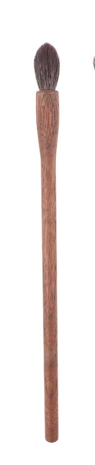Makeup Brushes - Set of 5 Walnut Handle Eyeshadow Brushes with Natural Wool Bristles for Blending, Crease, and Detailed Eye Makeup