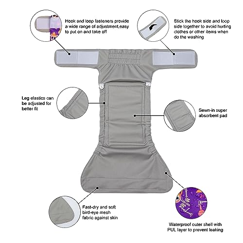 Image of CuteBone Washable Halloween Dog Diapers Female No Tail Hole 3 Pack Reusable Doggie Period Training Pants for Docked-Tail Frenchie French Bulldog Boston Terrier Without Tail WWD09XS
