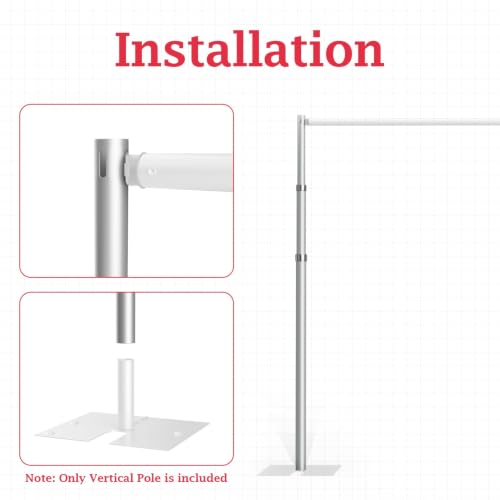 Image of EMART 5.5ft-12ft Pipe and Drape Adjustable Upright for Backdrop Stand, Background & Curtain and Wedding Decor-1 Pack