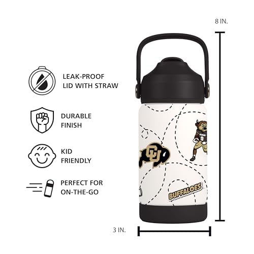 Image of Logo Brands NCAA Mascot Stainless-Steel Kids Bottle -Soft Silicone Mouthpiece, Easy To Carry, Kid-Friendly Design- Great For School & On-The-Go