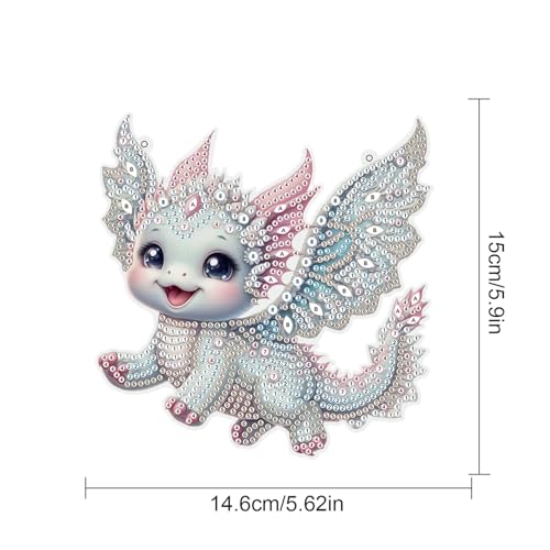 Image of AiYuanzsh Flying Dragon Diamond Painting Hanging Kit, DIY 5D Crystal Acrylic Diamond Art Pendant with Special Shaped Rhinestones, Fantasy Dragon Ornament for Wall, Door, Car, or Home Decoration
