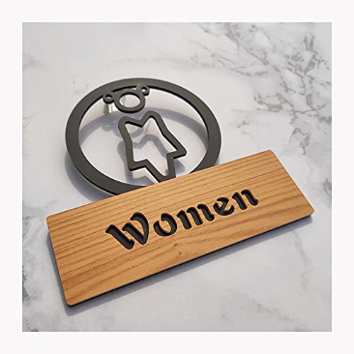 OLSKFUH Acrylic Toilet Toilet Sign Washroom Door Sticker Public Information Signs Decor Removable Bathroom,B-15X14.6CM