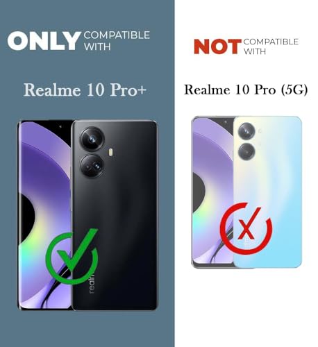 Image of Jkobi Back Cover Case for Realme 10 Pro Plus (Shockproof with Polycarbonate Clear Panel | Professional Black)
