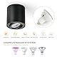 Gleonlux LED Deckenspot Aufbauspot Schwarz Dimmbar, Aufbaustrahler Schwenkbar mit GU10 Fassung, LED Spots 230V 5W CCT 3000K/4000K/6000K, Aufputz Spots Deckenstrahler aus Aluminium Downlight 4 Stück