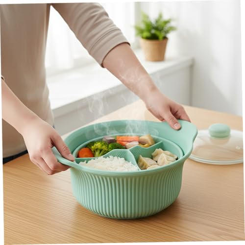 Pot à micro-ondes silicone 3 compartiments haut de gamme pour cuisson au four - 5