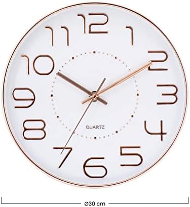 GLigeT Clock for Living Room Original Rose Gold Wall Clock with White Dial Style Fashionable Simple Silent Wall Clocks for Home Decor Wall Clock