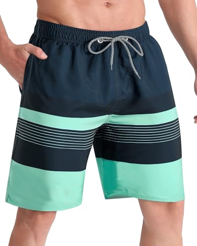 Image of BOJIN Mens Swim Trunks 9 inch Quick Dry Stretch Swim Shorts Mesh Lining Bathing Suits Swimwear Beach Shorts with Pockets