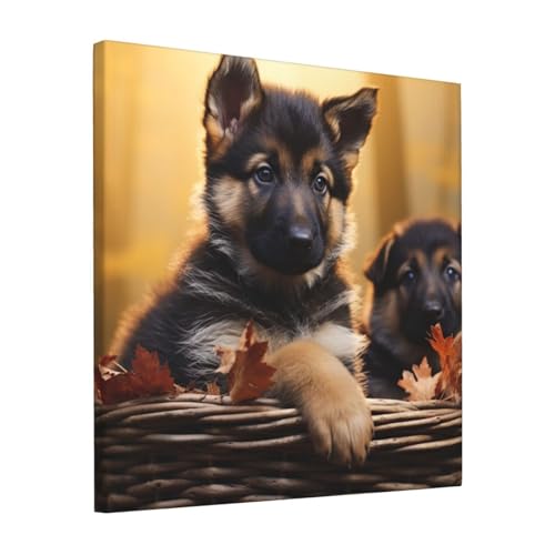 Tableau petit berger allemand chic pour habiller la chambre enfant