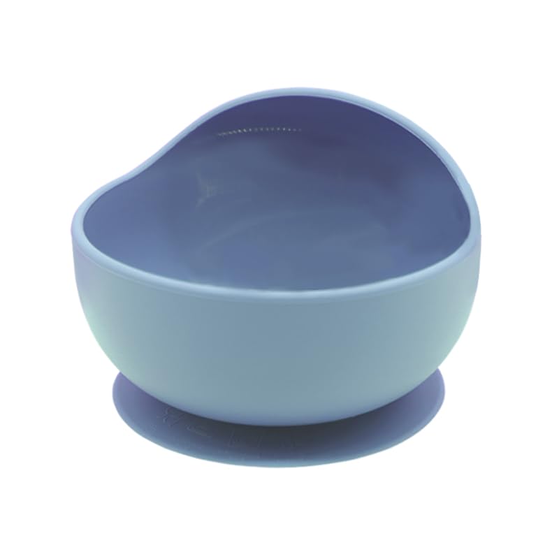 Silicone Snail Bowl for Babies and Toddlers - Self Feeding, Suction Bowl, Inwardly Curved Design, Dishwash Safe - Blue, Size: 12x8x5 cm