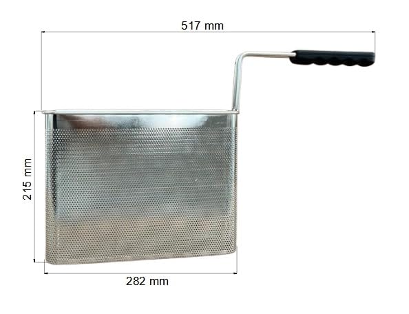 FBR0175 - CESTINO MADE IN ITALY CUOCIPASTA PROFESSIONALE 2/9 95X290X215H MM IN ACCIAIO INOSSIDABILE AISI 304 CESTELLO CUOCI PASTA INOX GN 2/9